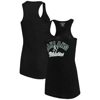 Женская мягкая, как виноград, черная майка Oakland Athletics Multicount Racerback