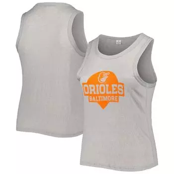 Женская мягкая, как виноград, серая майка Baltimore Orioles из трехслойной ткани с высоким воротником большого размера