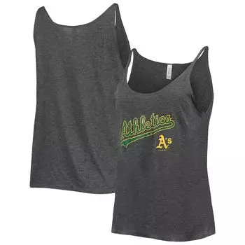 Женская мягкая, как виноград, темно-серая майка с напуском Oakland Athletics