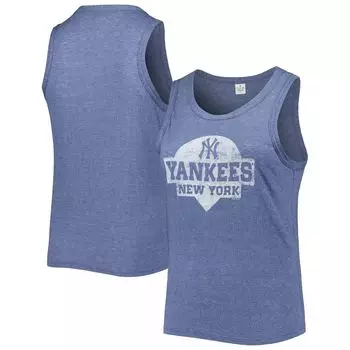 Женская мягкая, как виноград, темно-синяя майка New York Yankees из трехслойной ткани с высоким воротником больших размеров