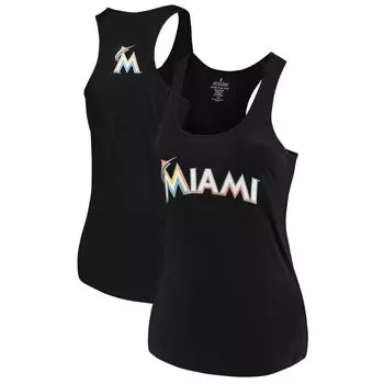 Женская мягкая как виноградина черная майка Miami Marlins Swing Swing for the Fences Racerback