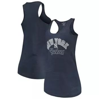 Женская мягкая как виноградина темно-синяя майка New York Yankees Multicount Racerback
