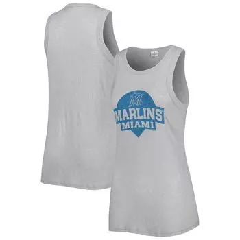 Женская мягкая как виноградно-серая майка Miami Marlins Tri-Blend