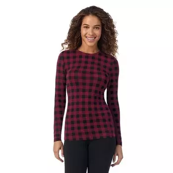 Женская мягкая одежда Cuddl Duds с эластичным многослойным топом с длинными рукавами, цвет Red Buffalo Check