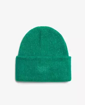Женская мягкая трикотажная шапка в рубчик Superdry, зеленый