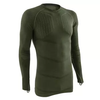Женская/мужская функциональная футбольная рубашка с длинными рукавами - Keepdry 500 хаки KIPSTA, темный хаки/зеленый хаки
