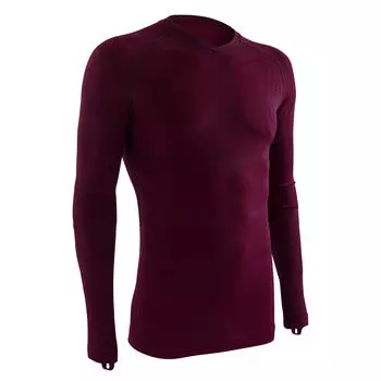 Женская/мужская функциональная футболка с длинными рукавами - Keepdry 500 bordeaux KIPSTA, цвет сливы/свекла