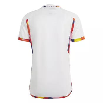 Женская/мужская футбольная форма Бельгия на выезде 2022 ADIDAS, белый/красочный
