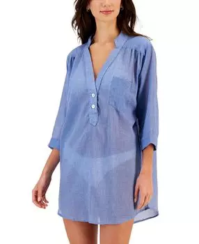 Женская накидка breeze henley для больших рубашек J Valdi