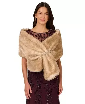 Женская накидка из искусственного меха с украшением Adrianna Papell, бежевый