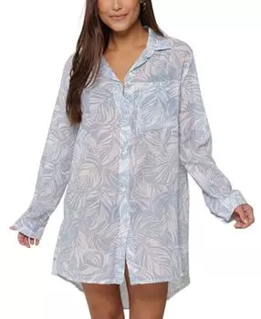 Женская накидка на большую рубашку-бермуды с пуговицами спереди J Valdi, светло-синий