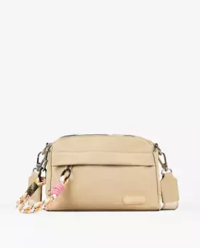 Женская нейлоновая сумка через плечо с бежевым веревочным брелком PACOMARTINEZ, бежевый