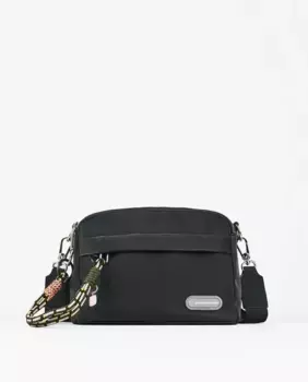 Женская нейлоновая сумка через плечо с веревочным брелком черного цвета PACOMARTINEZ, черный