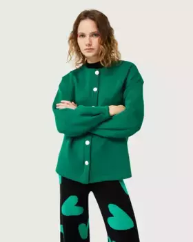 Женская неопреновая куртка на пуговицах Compaa Fantstica, зеленый