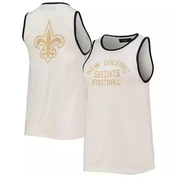 Женская нездоровая пища, белая/черная майка New Orleans Saints Throwback в стиле поп-связывания с круглым вырезом