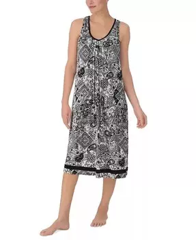 Женская ночная рубашка без рукавов с принтом Ellen Tracy, белый