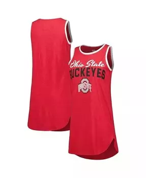 Женская ночная рубашка-майка Heather Scarlet Ohio State Buckeyes Concepts Sport, красный