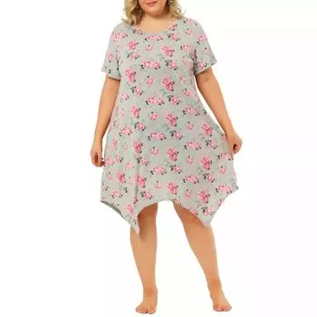 Женская ночная рубашка с цветочным принтом, милая пижама нестандартной формы Agnes Orinda