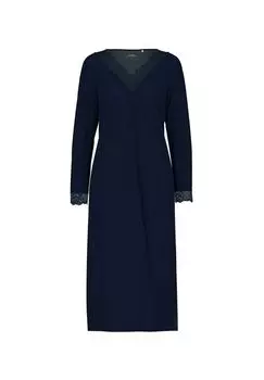 Женская ночная рубашка с длинными рукавами, длина 120 см Elegant Dreams CALIDA, цвет Dark Lapis Blue Xxs