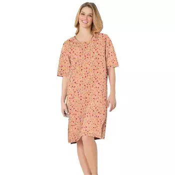 Женская ночная рубашка с короткими рукавами больших размеров Dreams & Co., цвет Honey Peach Floral