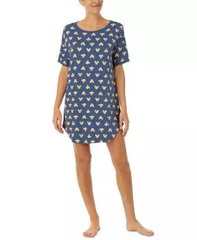 Женская ночная рубашка с короткими рукавами и Микки Маусом Disney, синий