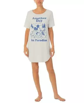 Женская ночная рубашка с короткими рукавами и Микки Маусом Disney, серый