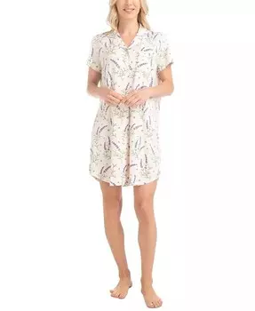 Женская ночная рубашка с короткими рукавами и принтом Garden Grove Hanes, фиолетовый