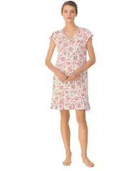 Женская ночная рубашка с развевающимися рукавами и воланами Lauren Ralph Lauren