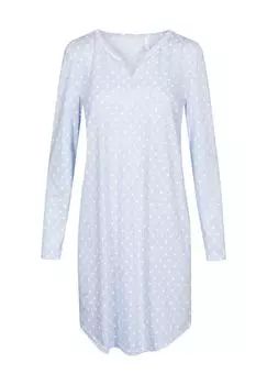 Женская ночная рубашка в горошек с разрезом на шее Smart Look DR. SCHELLER, светло-голубой