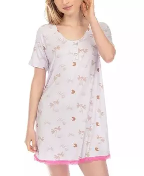 Женская ночная рубашка в мелкую клетку Lovely Morning Honeydew, бежевый