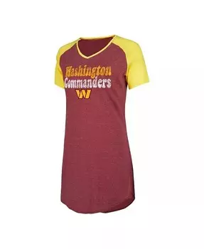 Женская ночная рубашка Washington Commanders бордового и золотого цвета с v-образным вырезом и регланами Concepts Sport, красный