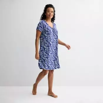 Женская ночная сорочка с принтом и коротким рукавом Croft & Barrow, цвет tansy floral