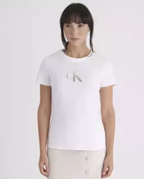 Женская облегающая футболка с коротким рукавом Calvin Klein Jeans, белый