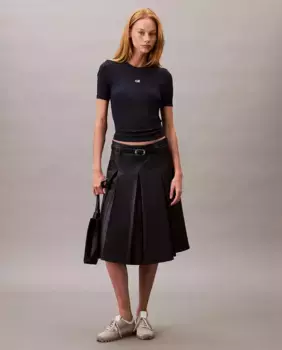 Женская облегающая футболка с логотипом Calvin Klein Jeans, темно-синий