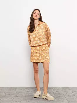 Женская облегающая короткая юбка с рисунком LCW Casual