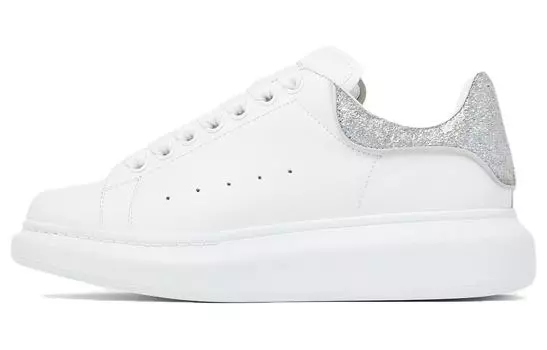 Кроссовки Alexander McQueen Oversized White Silver Glitter Women's