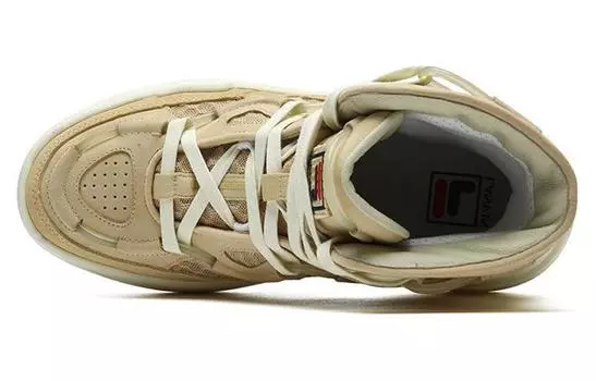 Кроссовки Lanvin X FILA Lanvin Skateboard Shoes Women's High-Top Coffee/White