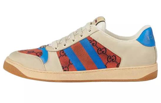 Кроссовки GUCCI Screener Skateboard Shoes Women's Low-Top White Red/Blue