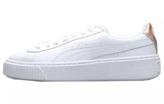 Женская обувь для скейтбординга Puma Basket, White/Gold