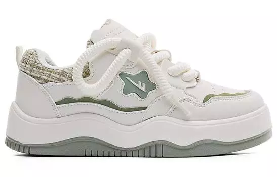 Женская обувь для скейтбординга WARRIOR, Бежевый/Зеленый