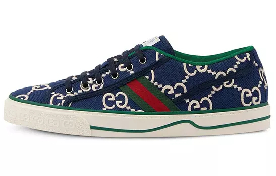 Кроссовки женские Gucci Tennis 1977, синий / зеленый
