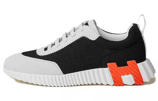 Женские кроссовки Hermes, белый/черный/оранжевый