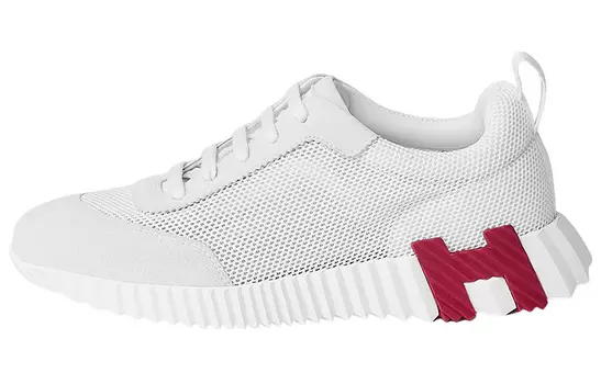 Женские кроссовки Hermes, белый/бордовый