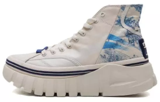 Женская обувь Lifestyle High-top, белая/синяя Lining