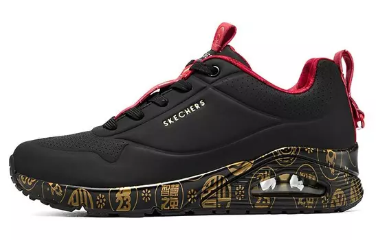 Женская обувь Lifestyle с низким верхом, черного/красного цвета Skechers