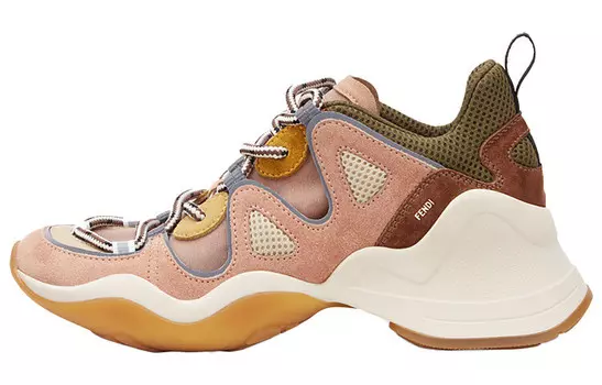 Женская обувь Lifestyle с низким верхом, розовая/коричневая Fendi