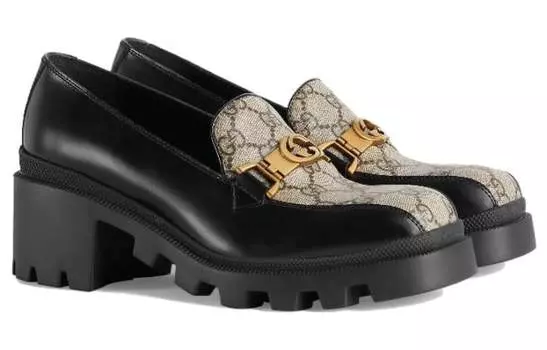 Лоферы женские Gucci на платформе, черный