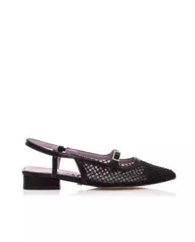 Женская обувь на плоской подошве с сетчатой деталью Mariamare, чёрный