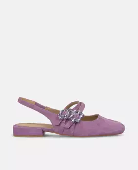 Женская обувь с двойной пряжкой и деталями из страз Alma en Pena, сиреневый
