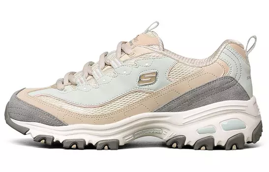 Кроссовки Skechers D'Lites 1.0 Casual Shoes Women's Low-Top Beige White/Gray Blue